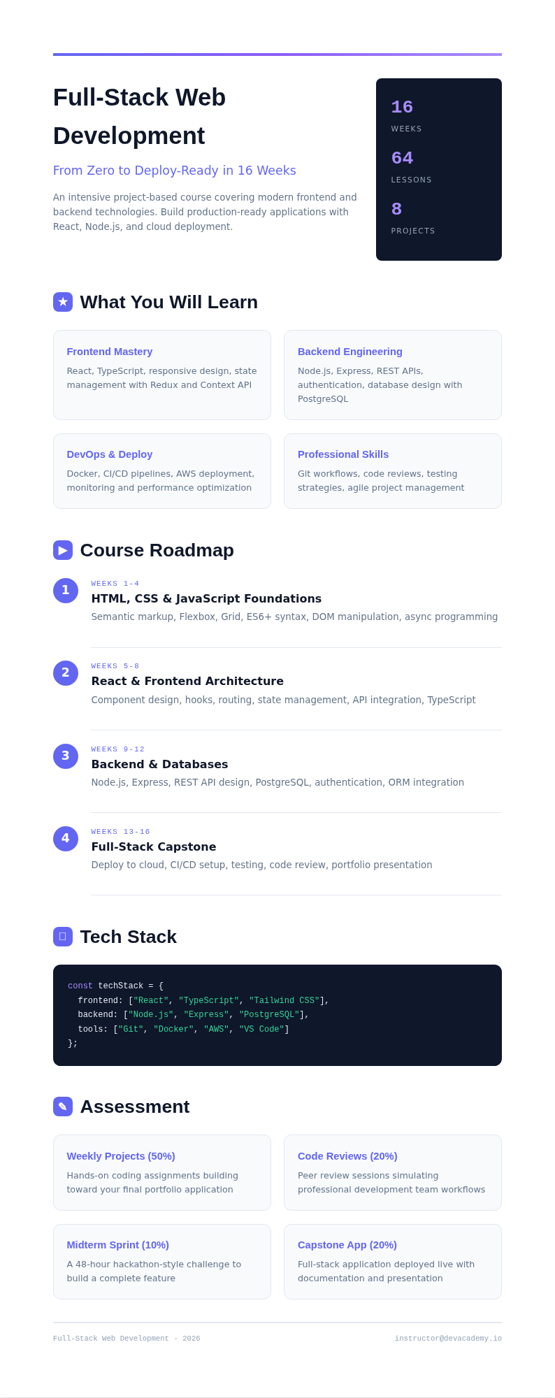 Bold contemporary course creator
